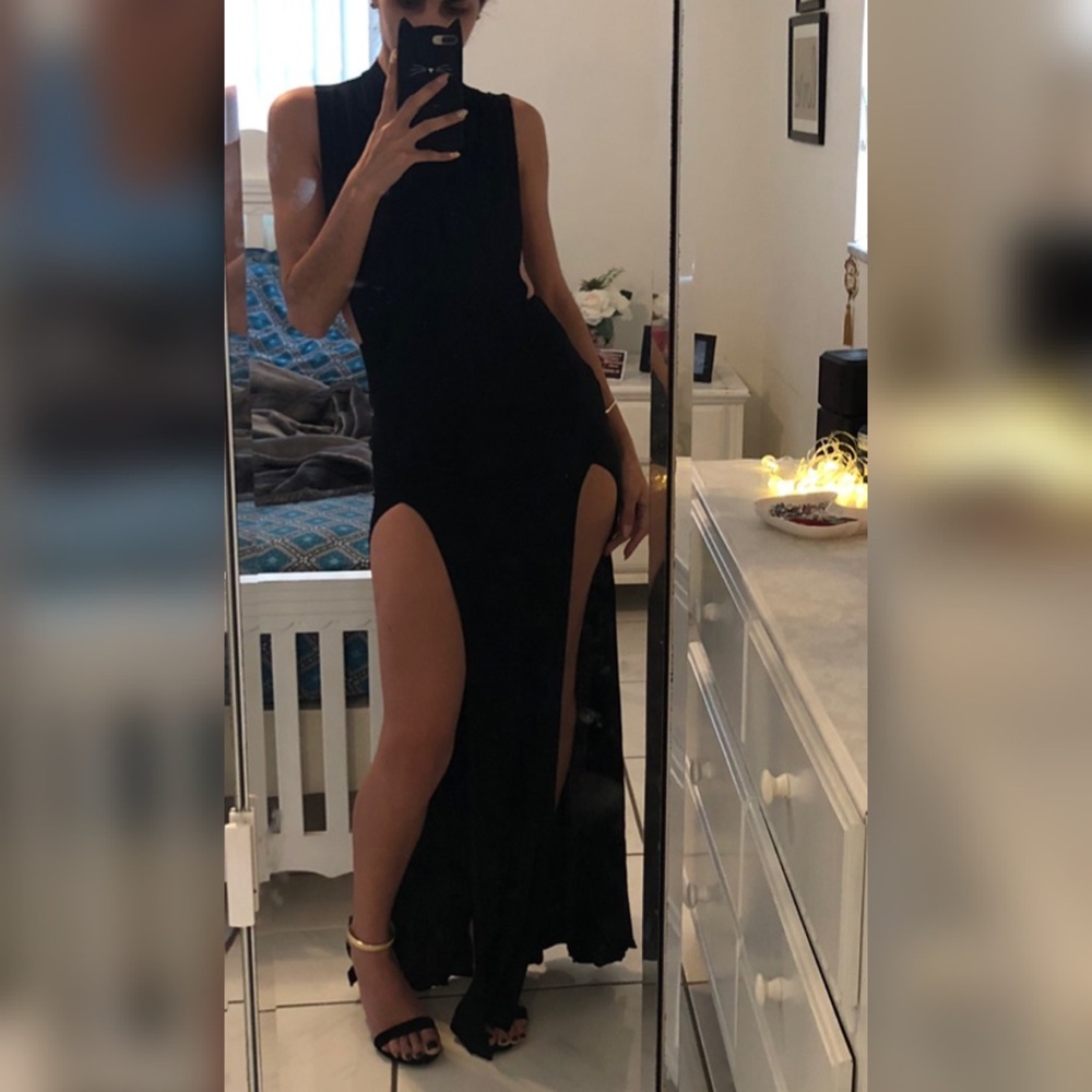 Mesh Back M-Split Maxi Dress
